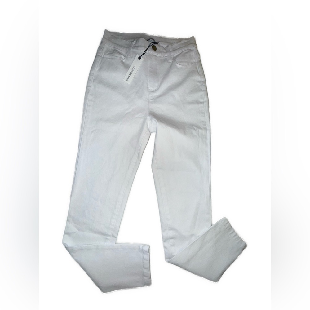 Olivaceous High Rise White Skinny Jeans Women’s Size Small NWT cute white jeans - Picture 3 of 7